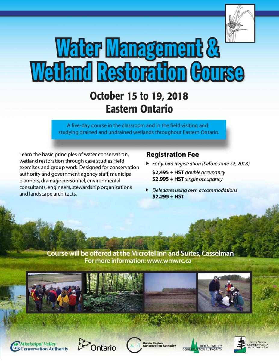 Water Management & Wetland Restoration Training Course Conservation Water Management & Wetland Restoration Training Course Conservation